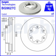 BG9627C DELPHI brzdový kotúč BG9627C DELPHI