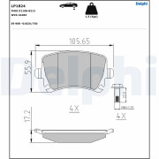 LP1824 Sada brzdových destiček, kotoučová brzda DELPHI
