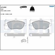 LP1990 Sada brzdových destiček, kotoučová brzda DELPHI