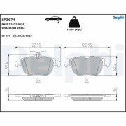 LP3674 Sada brzdových destiček, kotoučová brzda DELPHI