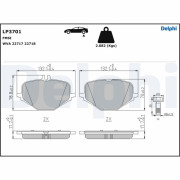 LP3701 Sada brzdových destiček, kotoučová brzda DELPHI