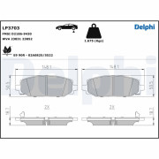 LP3703 Sada brzdových destiček, kotoučová brzda DELPHI