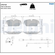 LP3718 Sada brzdových destiček, kotoučová brzda DELPHI