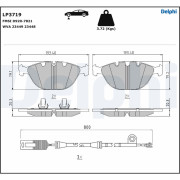 LP3719 Sada brzdových destiček, kotoučová brzda DELPHI