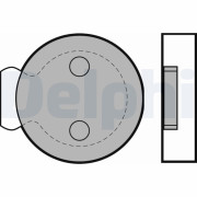 LP422 Sada brzdových destiček, parkovací brzda DELPHI