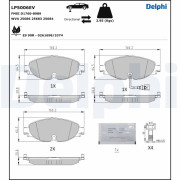 LP5006EV Sada brzdových destiček, kotoučová brzda DELPHI