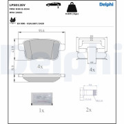 LP5012EV Sada brzdových destiček, kotoučová brzda DELPHI