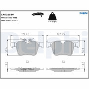 LP5025EV Sada brzdových destiček, kotoučová brzda DELPHI