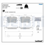 LP5032EV Sada brzdových destiček, kotoučová brzda DELPHI