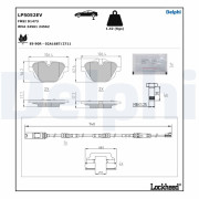 LP5052EV Sada brzdových destiček, kotoučová brzda DELPHI