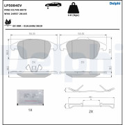 LP5084EV Sada brzdových destiček, kotoučová brzda DELPHI