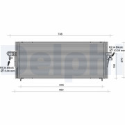 TSP0225128 Kondenzátor, klimatizace DELPHI