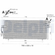 TSP0225350 Kondenzátor, klimatizace DELPHI