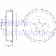 BF553 DELPHI brzdový bubon BF553 DELPHI