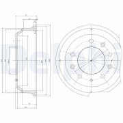 BF8 DELPHI brzdový bubon BF8 DELPHI