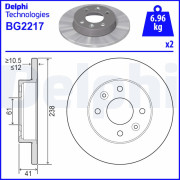 BG2217 DELPHI brzdový kotúč BG2217 DELPHI