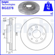 BG2278 DELPHI brzdový kotúč BG2278 DELPHI