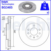 BG3405 DELPHI brzdový kotúč BG3405 DELPHI