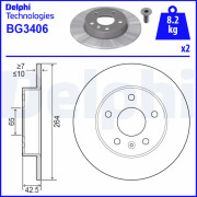 BG3406 DELPHI brzdový kotúč BG3406 DELPHI