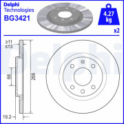 BG3421 DELPHI brzdový kotúč BG3421 DELPHI