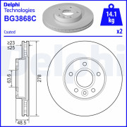 BG3868C DELPHI brzdový kotúč BG3868C DELPHI