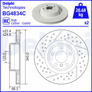 BG4834C Brzdový kotouč DELPHI