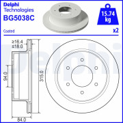 BG5038C Brzdový kotouč DELPHI