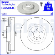 BG5044C Brzdový kotouč DELPHI