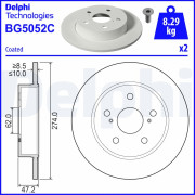 BG5052C Brzdový kotouč DELPHI