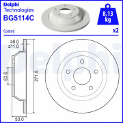 BG5114C Brzdový kotouč DELPHI