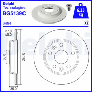 BG5139C Brzdový kotouč DELPHI