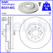 BG5140C Brzdový kotouč DELPHI