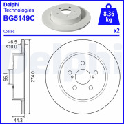 BG5149C DELPHI brzdový kotúč BG5149C DELPHI