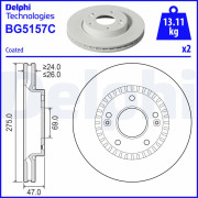 BG5157C Brzdový kotouč DELPHI