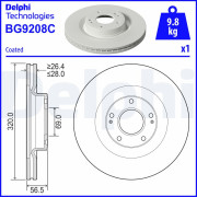 BG9208C DELPHI brzdový kotúč BG9208C DELPHI