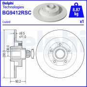 BG9412RSC Brzdový kotouč DELPHI