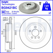 BG9421BC DELPHI brzdový kotúč BG9421BC DELPHI