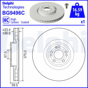 BG9496C Brzdový kotouč DELPHI