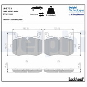 LP3702 DELPHI sada brzdových platničiek kotúčovej brzdy LP3702 DELPHI