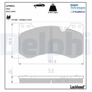 LP3821 Sada brzdových destiček, kotoučová brzda DELPHI