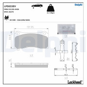 LP5033EV Sada brzdových destiček, kotoučová brzda DELPHI