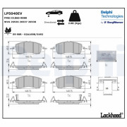 LP5040EV Sada brzdových destiček, kotoučová brzda DELPHI