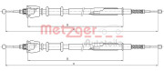 10.5235 METZGER żażné lanko parkovacej brzdy 10.5235 METZGER