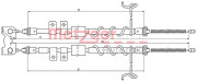 10.5335 METZGER żażné lanko parkovacej brzdy 10.5335 METZGER