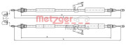 10.8225 METZGER żażné lanko parkovacej brzdy 10.8225 METZGER