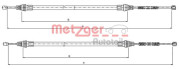 10.9336 METZGER żażné lanko parkovacej brzdy 10.9336 METZGER