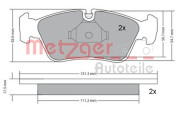 1170019 Sada brzdových destiček, kotoučová brzda METZGER