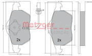 1170020 Sada brzdových destiček, kotoučová brzda METZGER