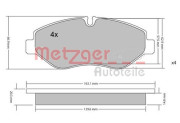 1170040 Sada brzdových destiček, kotoučová brzda GREENPARTS METZGER