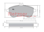 1170046 Sada brzdových destiček, kotoučová brzda METZGER